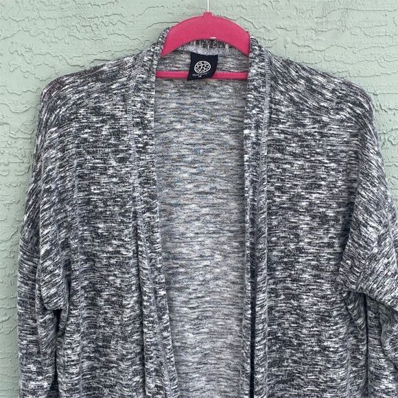 Bobeau Women's 1X Gray Open Front Cardigan Long Sleeve Sweater - Picture 6 of 8